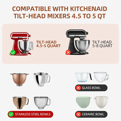 Cubierta de silicona para batidora Kitchenaid 4.5 a 5 galones con conducto de vertido