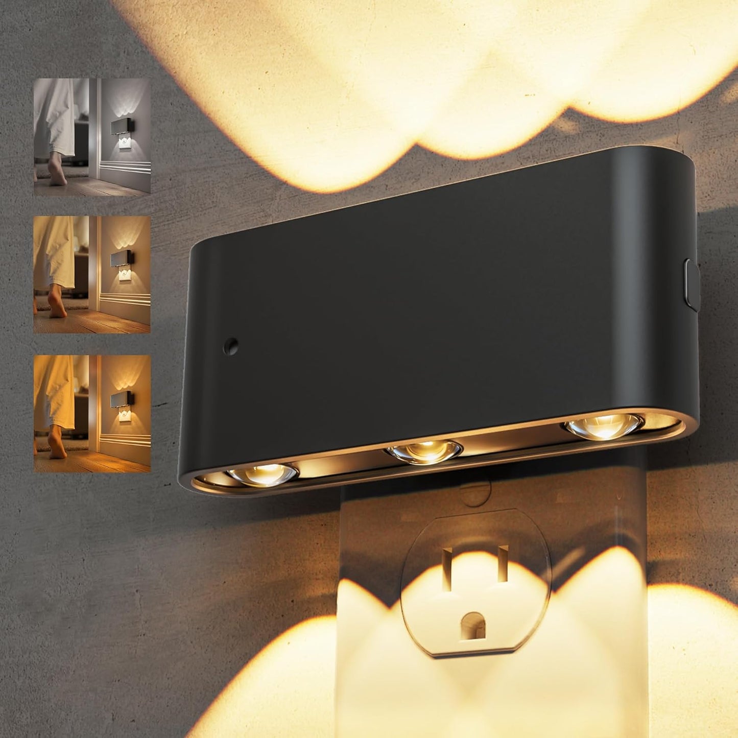 Luz Nocturna LED Regulable Sensor Amanecer Pasillo Dormitorio Niños