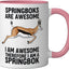 Taza cerámica I Am A Springbok rosa/blanca