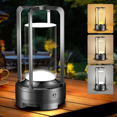 Lámpara mesa inalámbrica LED recargable con atenuación 3 colores