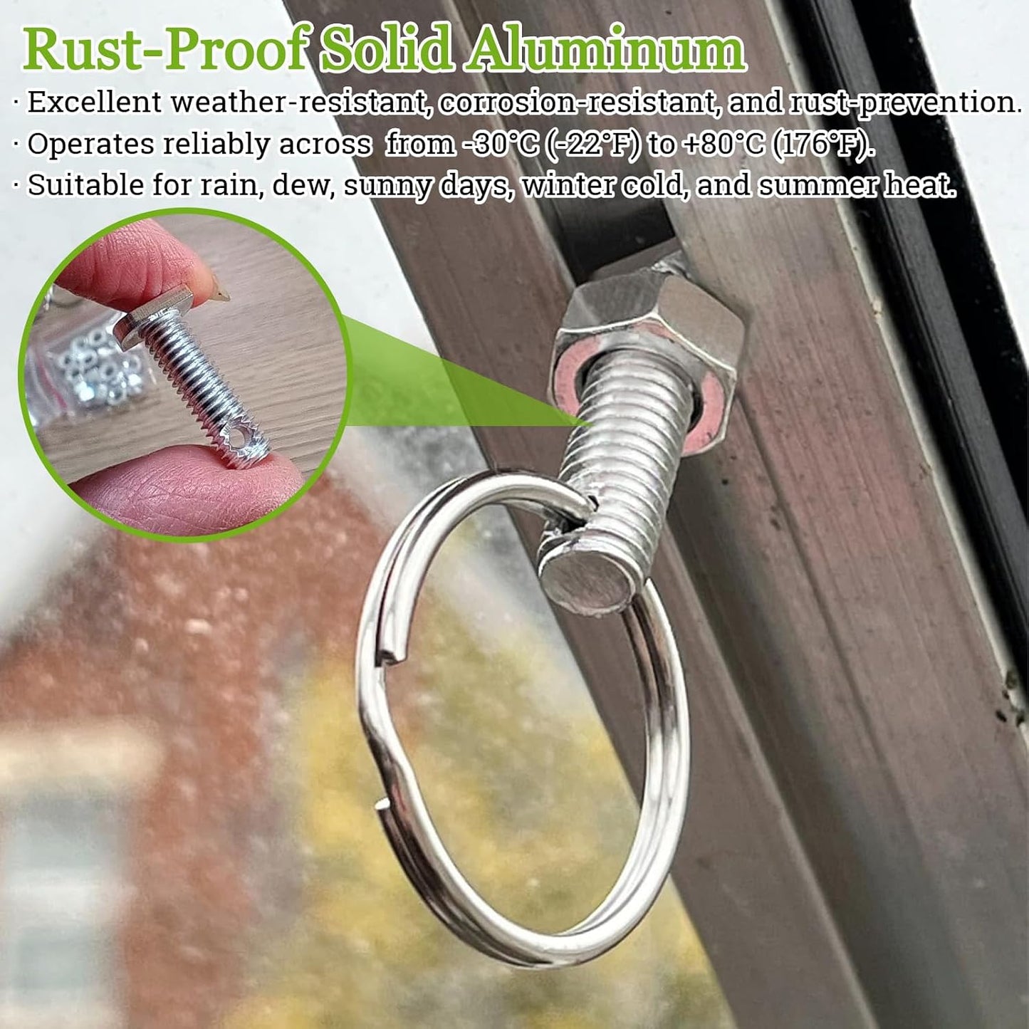 Pack 15 pernos anillos invernadero aluminio accesorios plantas