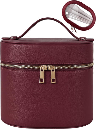 Bolsa maquillaje viaje con organizador cuero vegano transparente