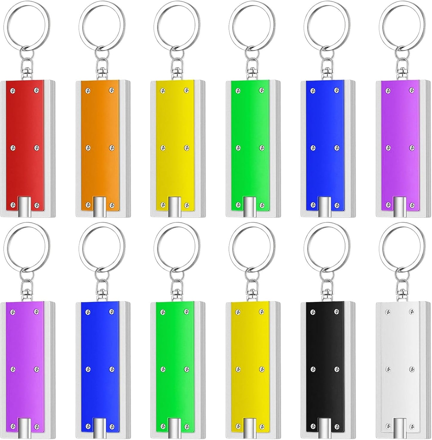 12 Linternas Llavero Led Metal Mosqueton Compactas Campamento