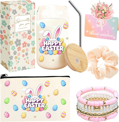 Regalos de Pascua para adolescentes y mujeres, taza de café con tapa y pajita
