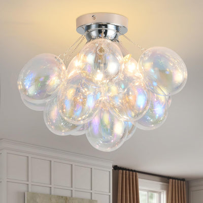 Lámpara techo cristal burbuja