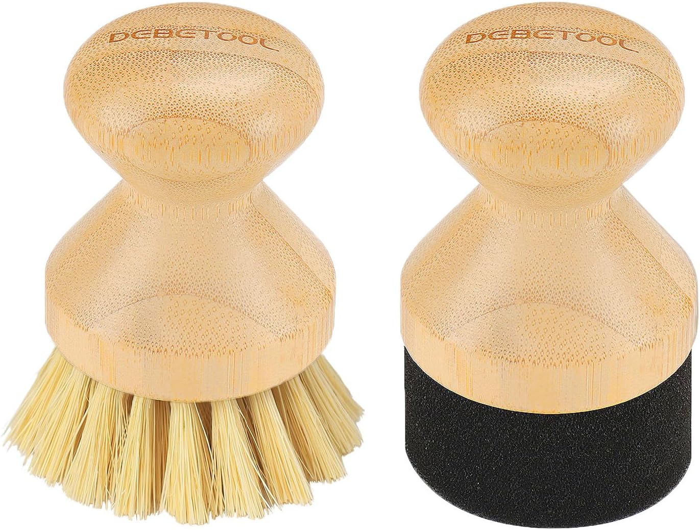 Juego aplicador cera aceite cepillo bambú fibra sisal esponja