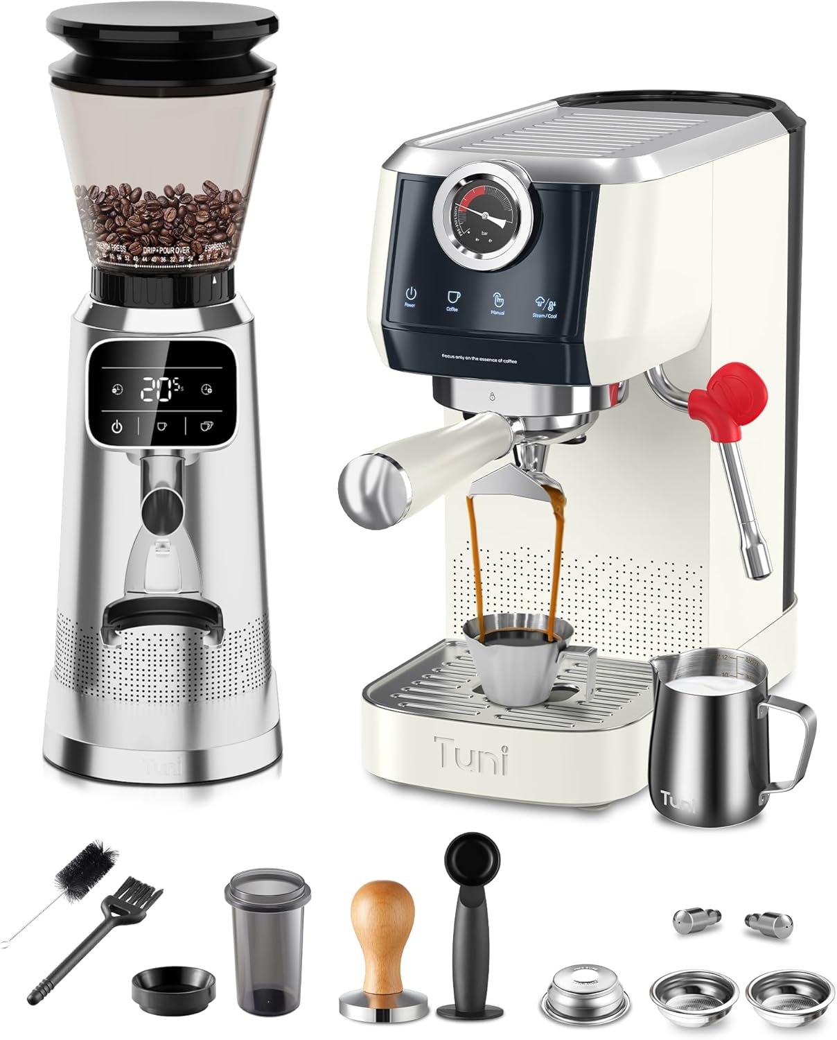 Máquina Café E2 Molinillo Rebabas Cónicas Plateadas G2