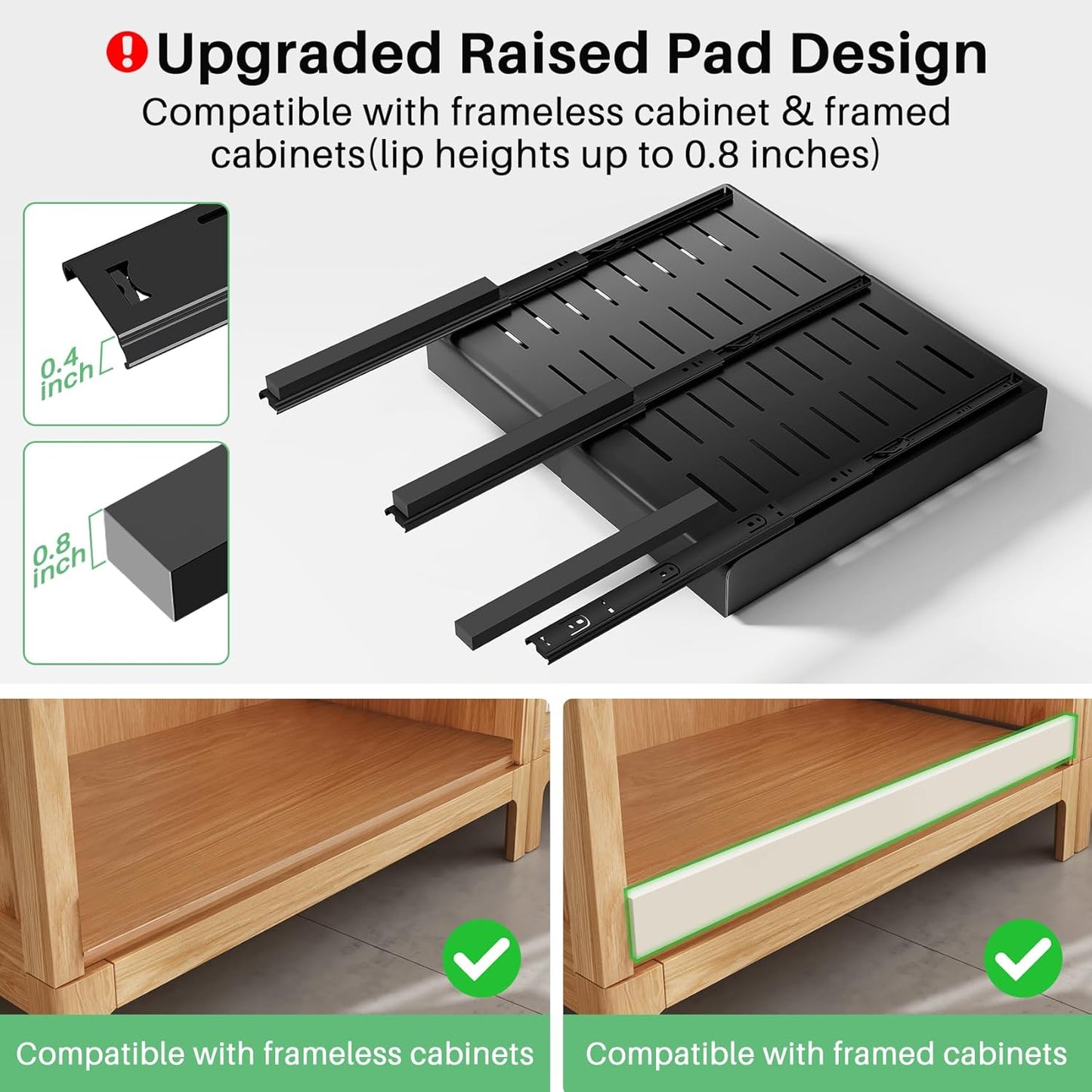 Organizador gabinete expandible 12-20pulg cajón deslizante paq 2
