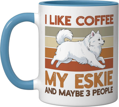 Taza cerámica retro para dueño de perro amante del café American Eskimo