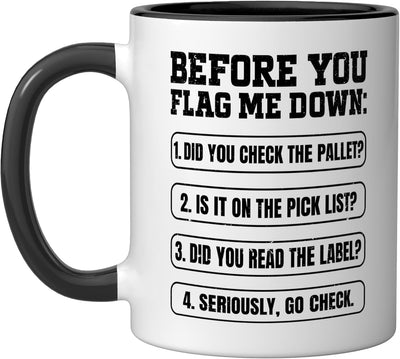 Taza Cerámica Operador de Grúa Negra/Blanca