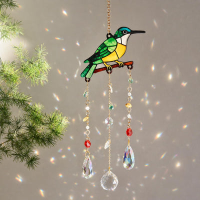 Atrapasoles colibrí cristal decoración ventana