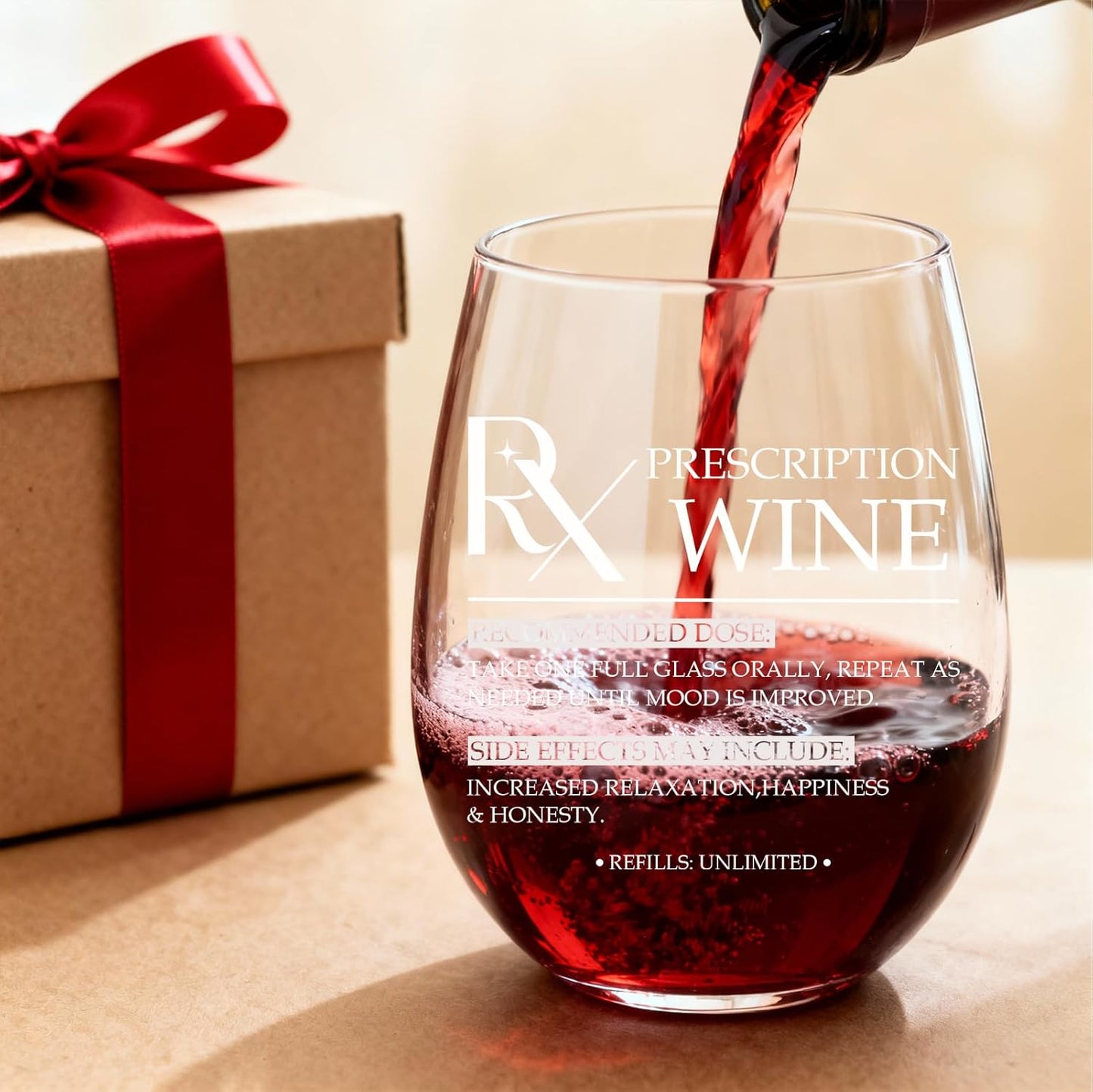 Copas de vino divertidas para mujer sin tallo 19 oz