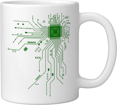 Taza de cerámica para geek informático con diseño de placa madre y CPU