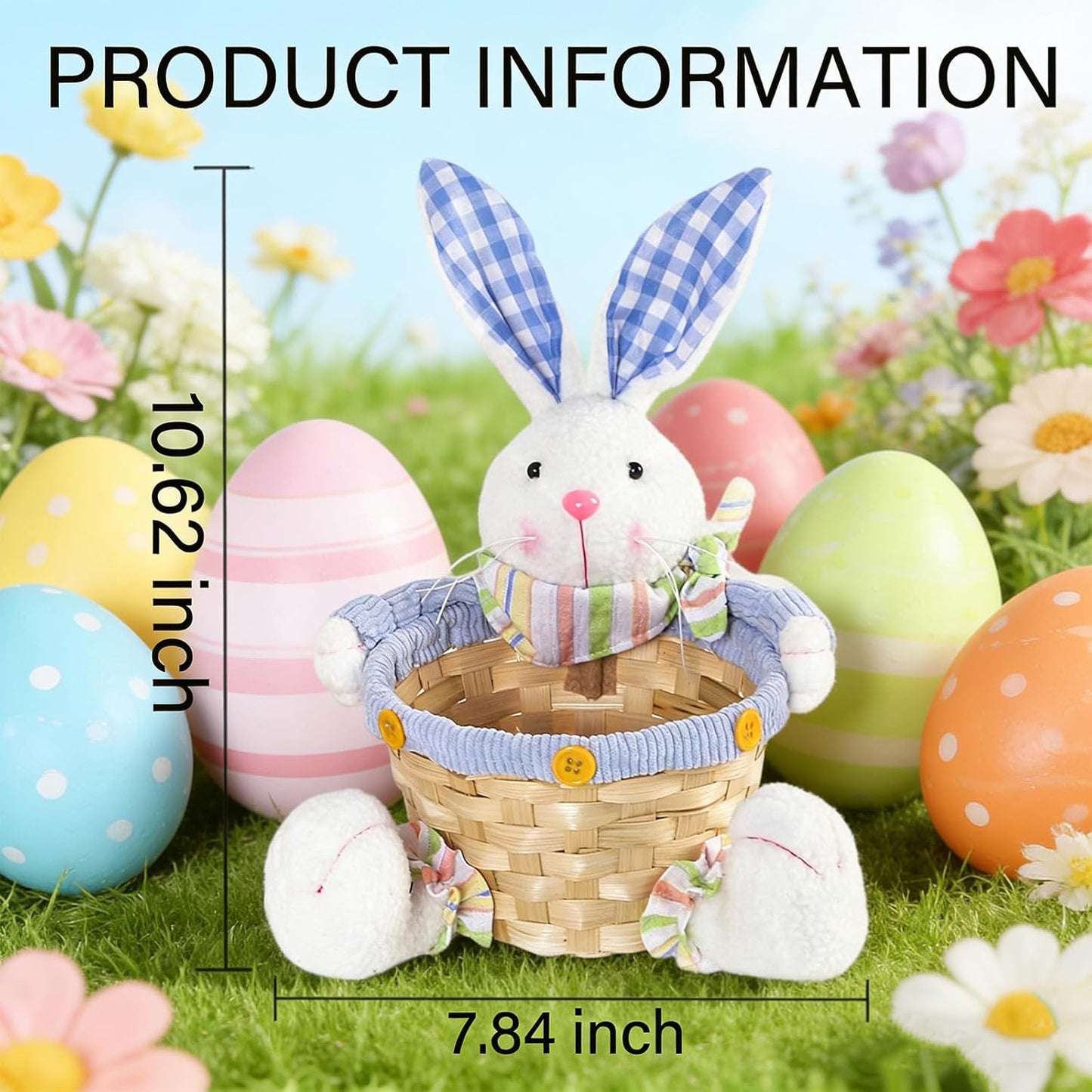 Cesta de almacenamiento de dulces de Pascua tejida a mano azul