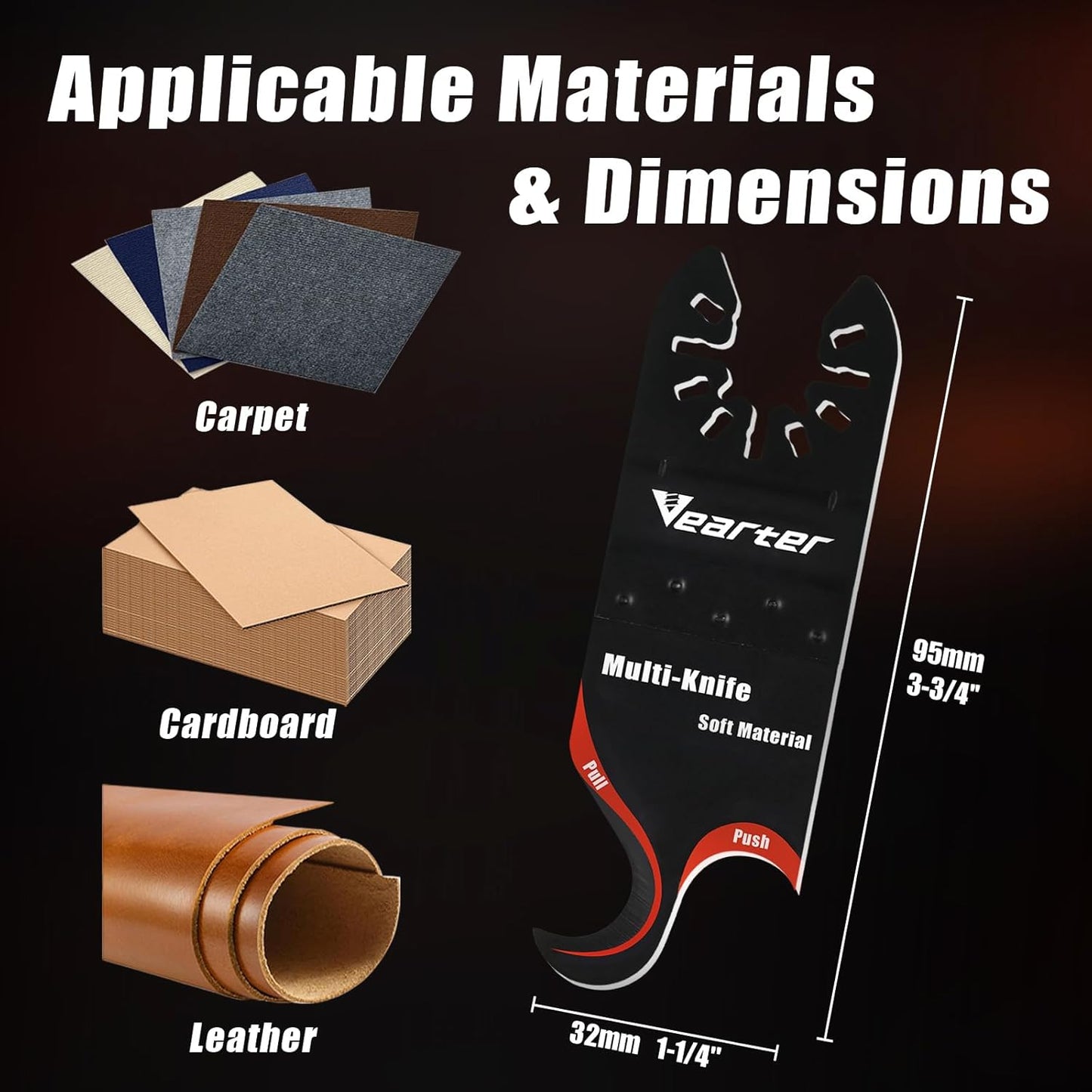 5 Cuchillas Oscilantes Multiherramienta para Tejas y Alfombra PVC
