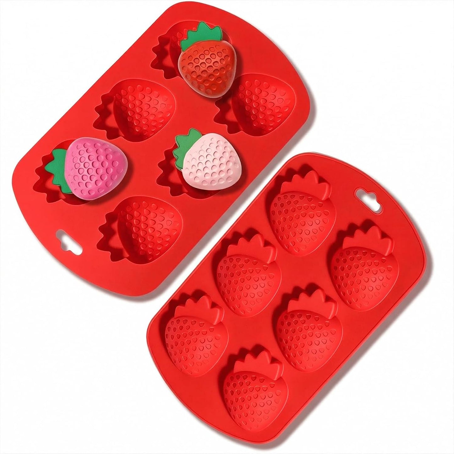Moldes de silicona 3D para fresas y fondant, para decorar pasteles y hacer chocolate, caramelos, velas