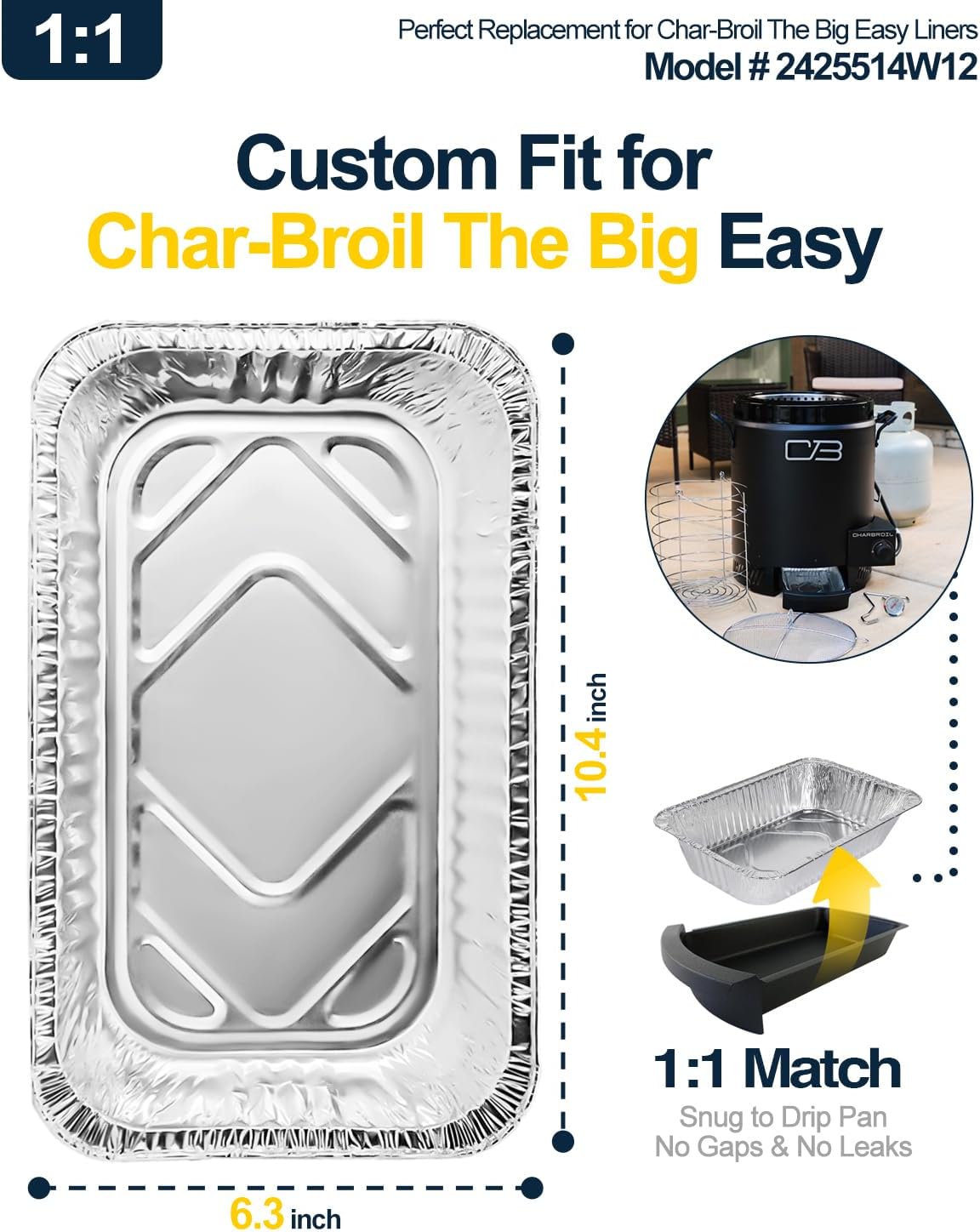 Bandeja grasa repuesto Big Easy Turkey Freidor 10.4x6.3pulg