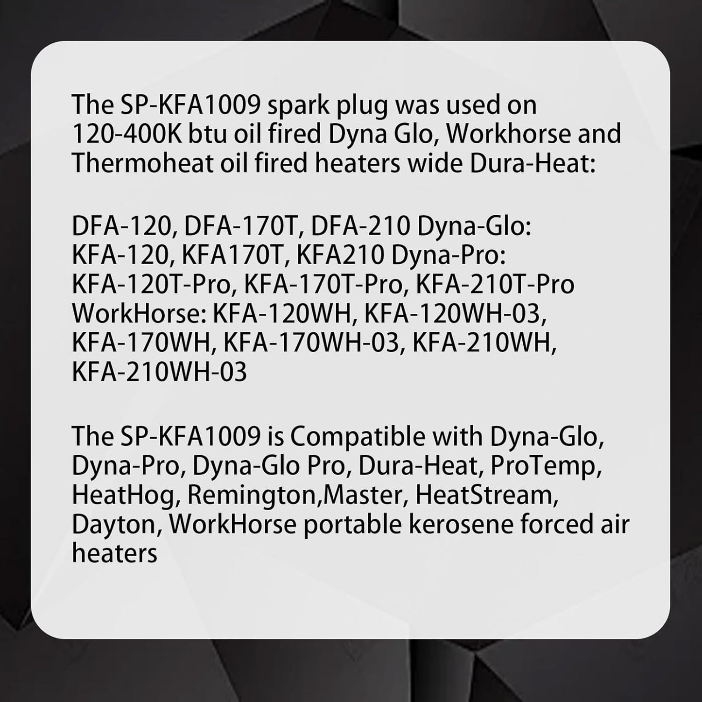 Bujía repuesto calentador Dyna Glo Dura 120-210K