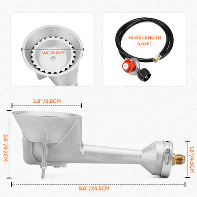 Quemador propano hierro fundido regulador 0-20 PSI manguera 4ft