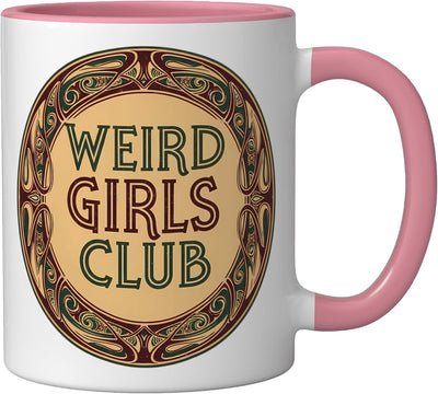 Taza Cerámica con Escudo Vintage para Mujer Rosa/Blanco