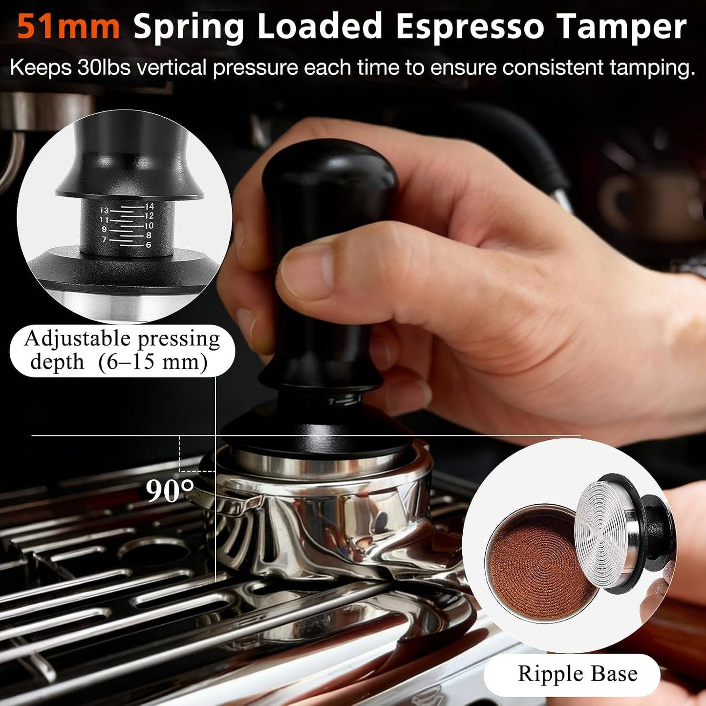 Kit 7 herramientas espresso con estación silicona 2.00pulg