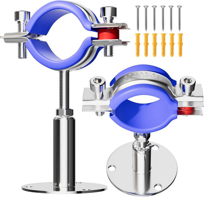2 Soportes Pared Techo Abrazadora Tubo Ajustable
