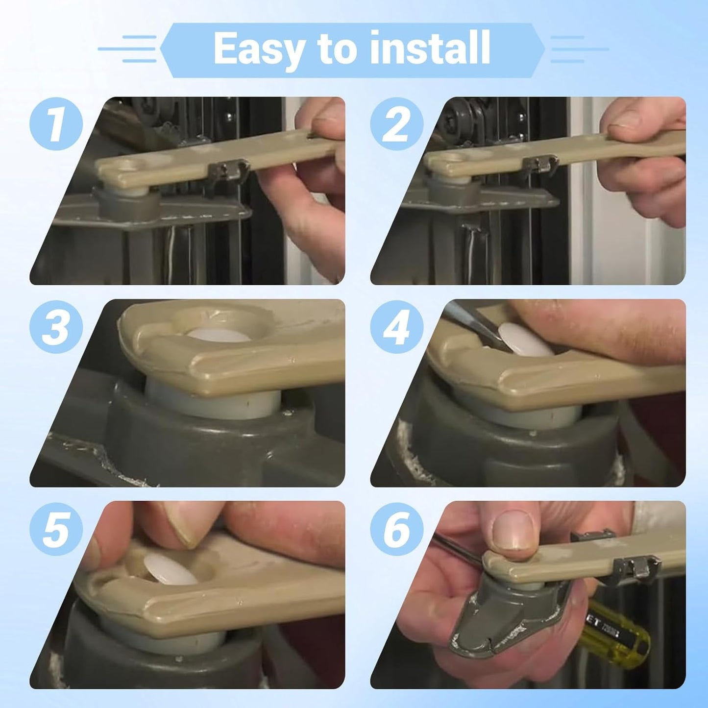 Clip retén para brazo superior lavavajillas Whirlpool set 2