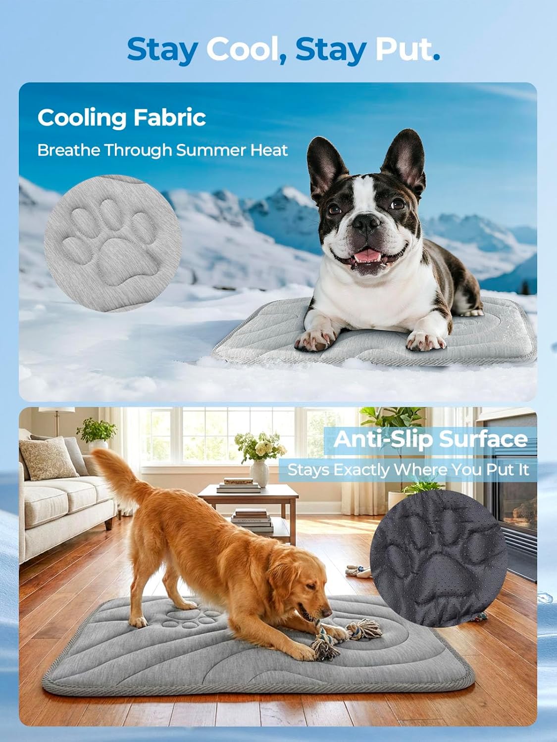 Tapete refrescante antideslizante ortopédico 3D para perros y gatos
