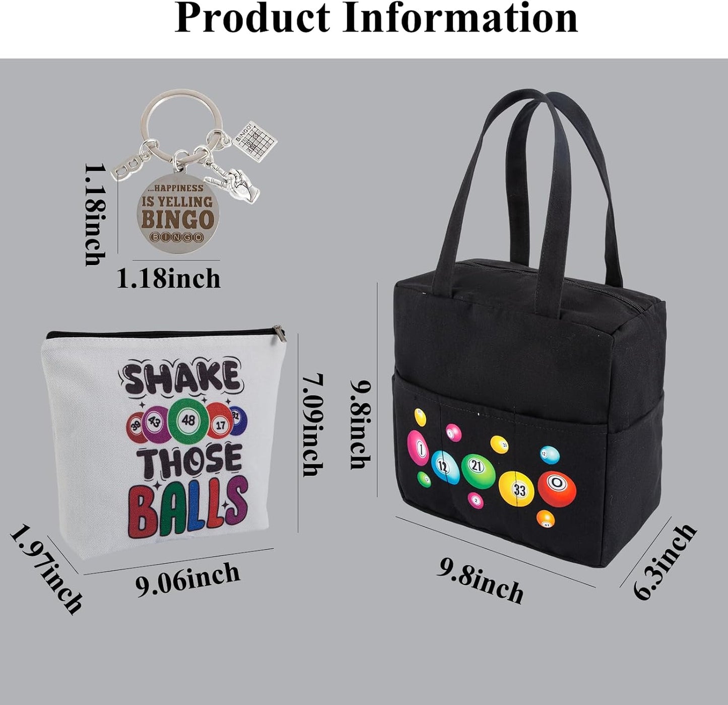 Bolsa bingo con bolsillos para Daubers y maquillaje