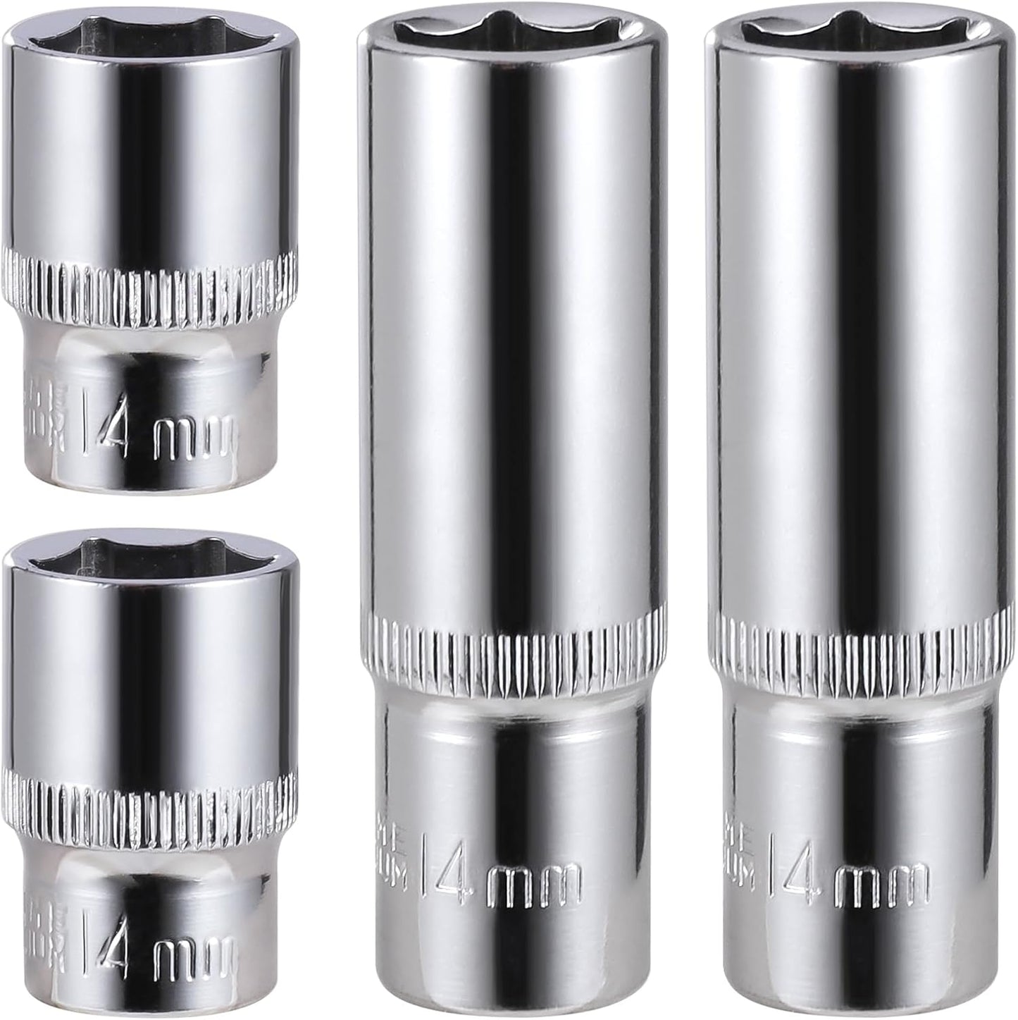 Set 4 llaves vaso 0.551pulg 3/8 pulg 6 puntos enchufes