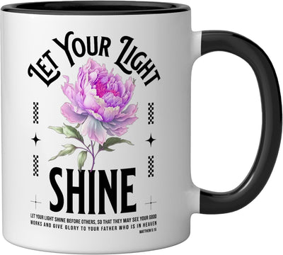 Taza Cerámica Versículo Bíblico Inspirador Negro/Blanco