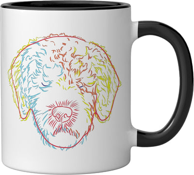 Taza cerámica para perro Lagotto Romagnolo negra/blanca