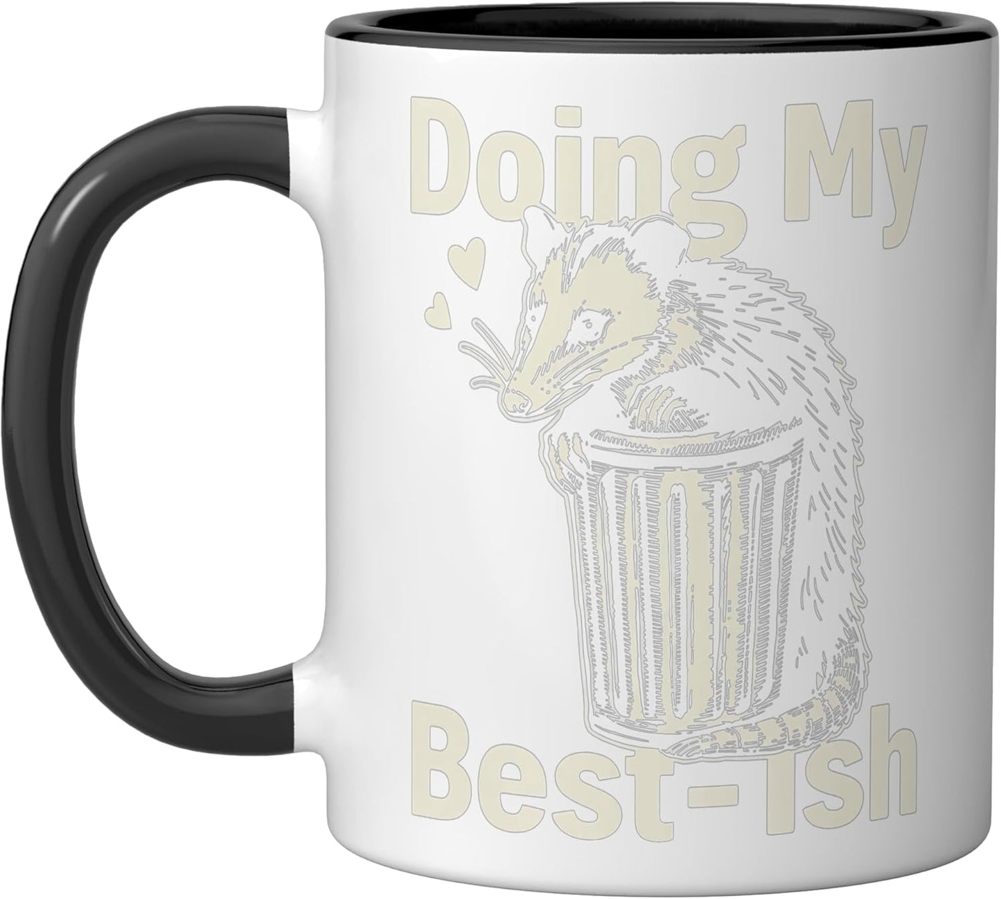 Taza Cerámica Opossum Negro/Blanco