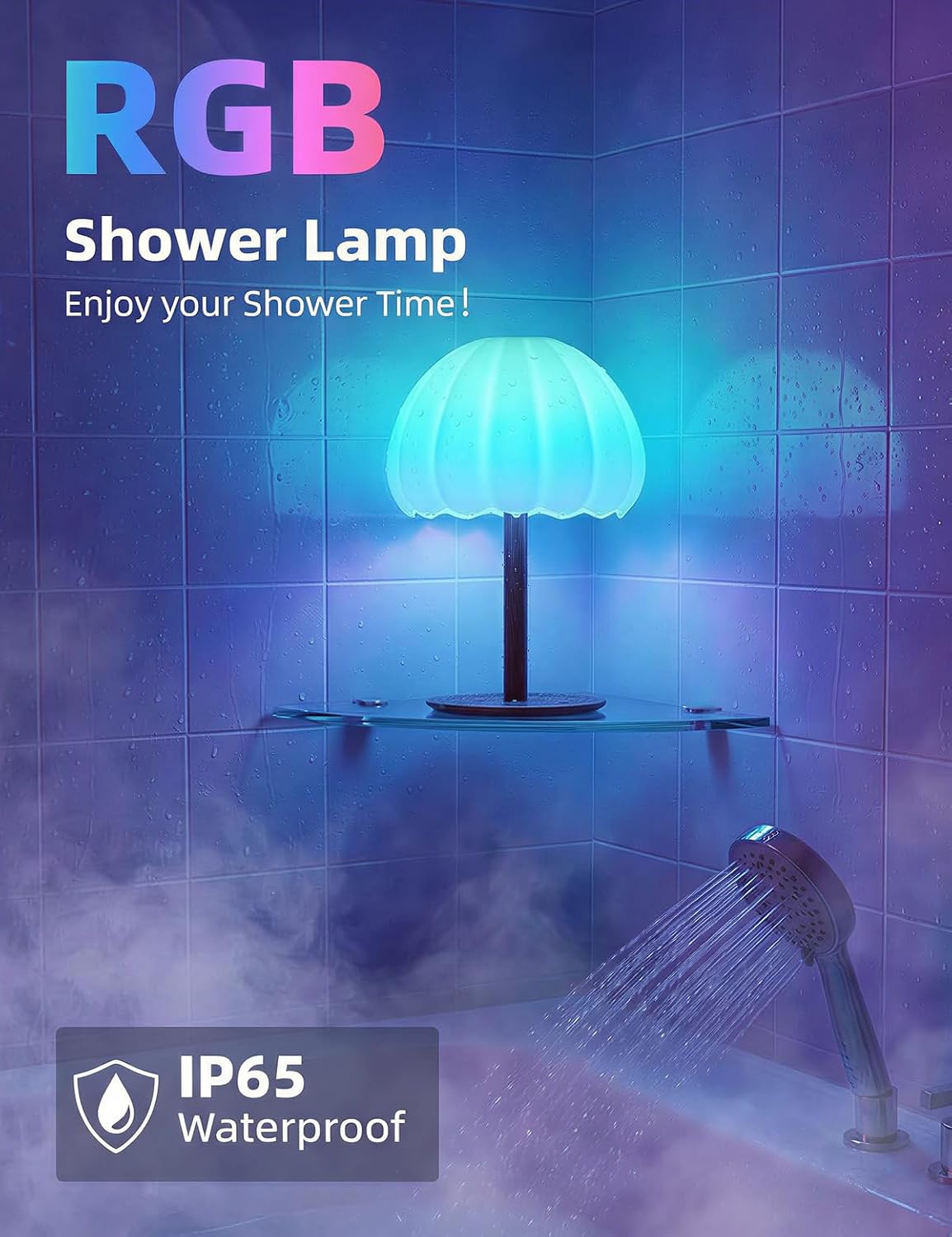 Lámpara ducha inalámbrica IP65 recargable tactil 4500mAh