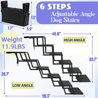 Escaleras plegables para perros grandes 30.7pulg 6 escalones