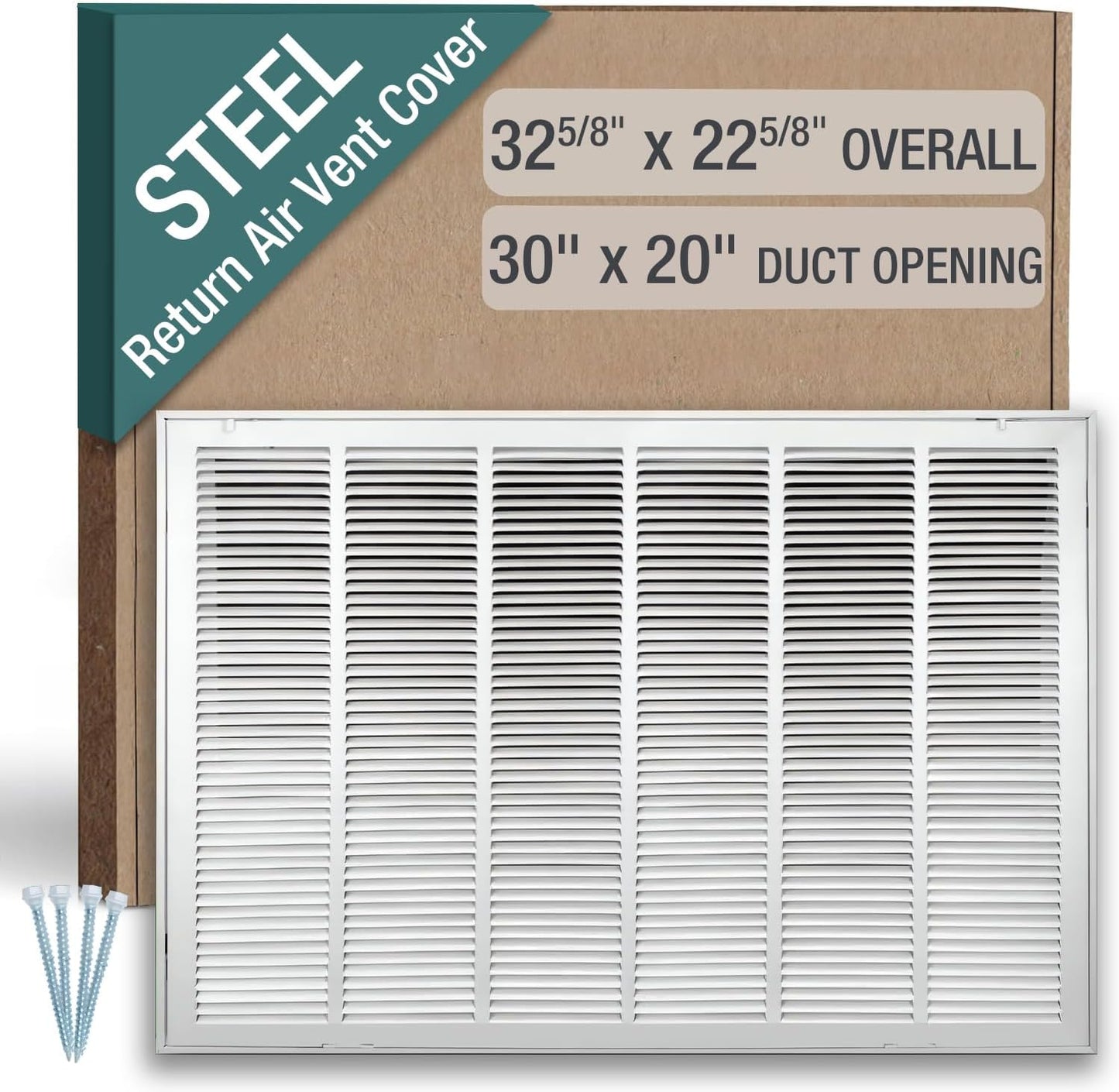 Rejilla filtro aire retorno 30x20pulg cubierta HVAC acero polvo