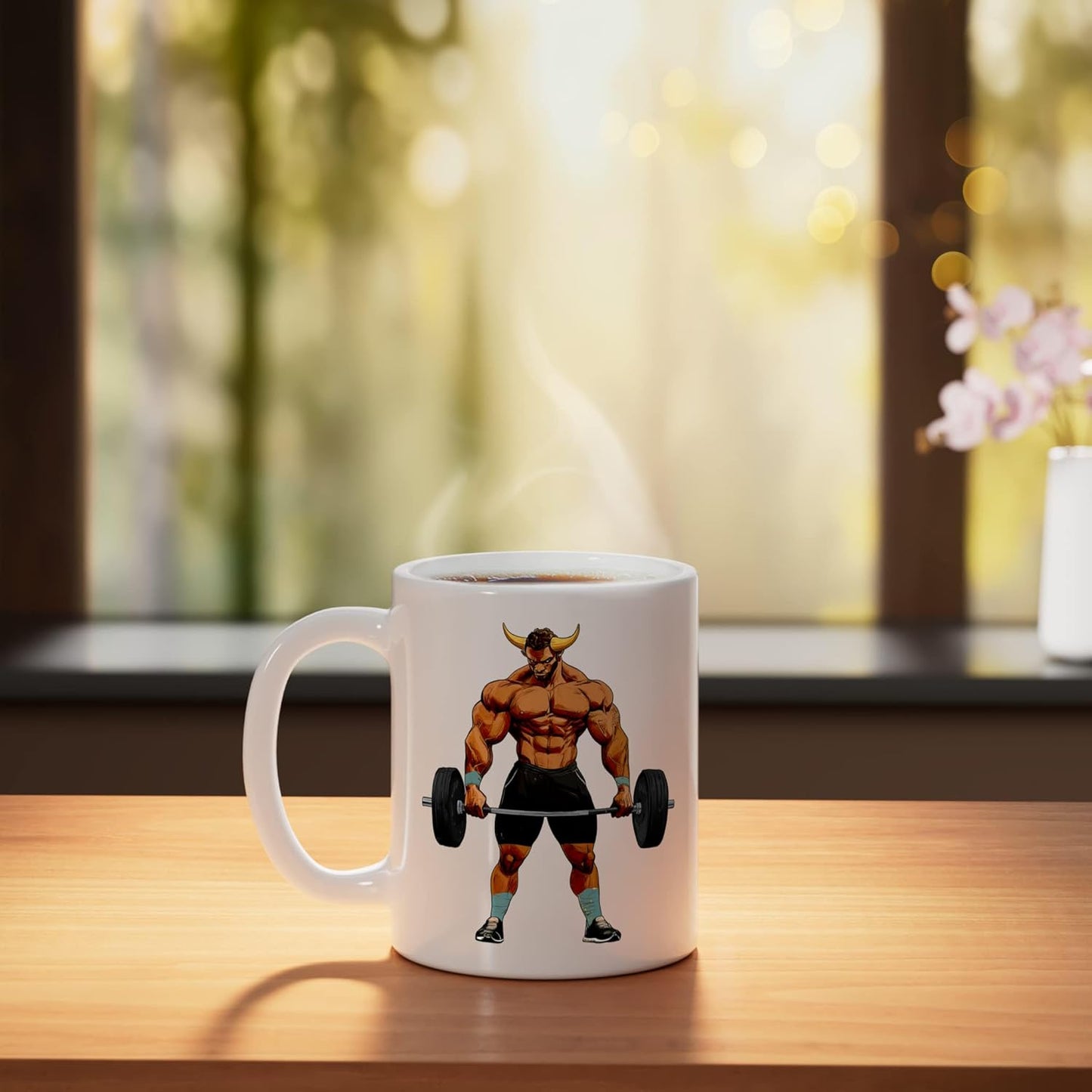 Taza Cerámica Fitness Bulls Blanca