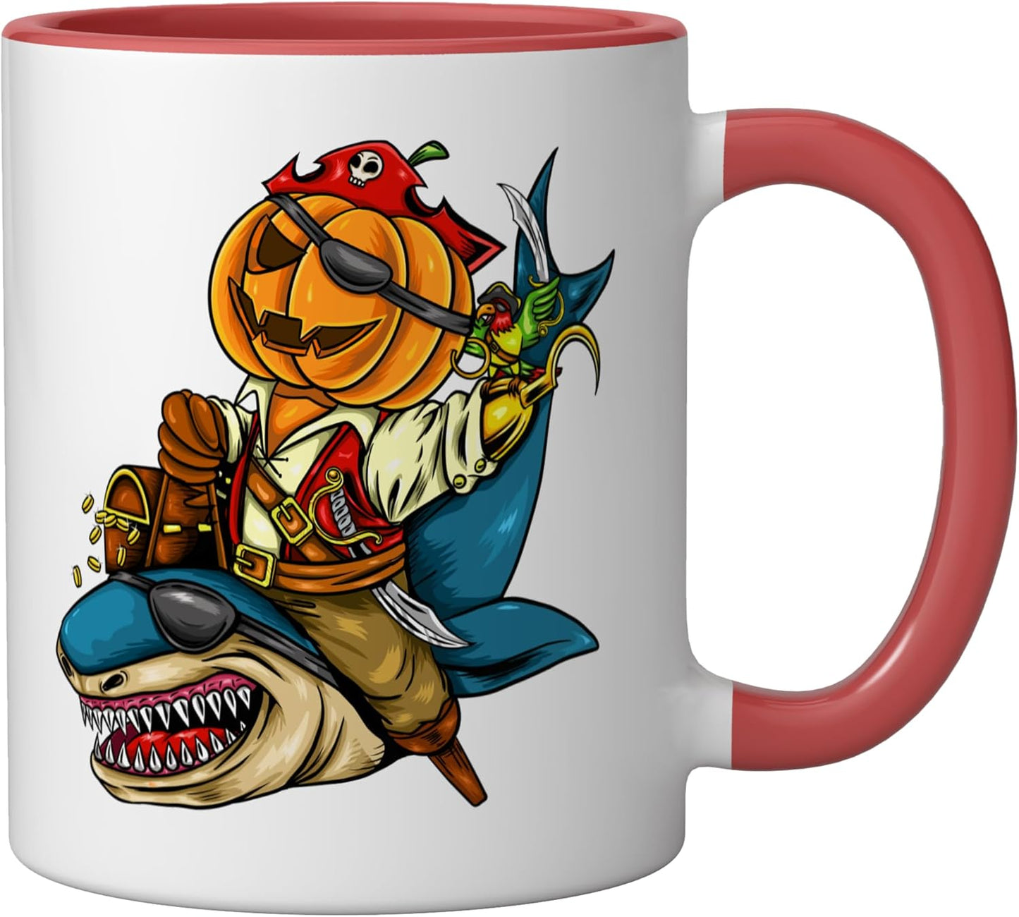 Taza Cerámica Roja/Blanca