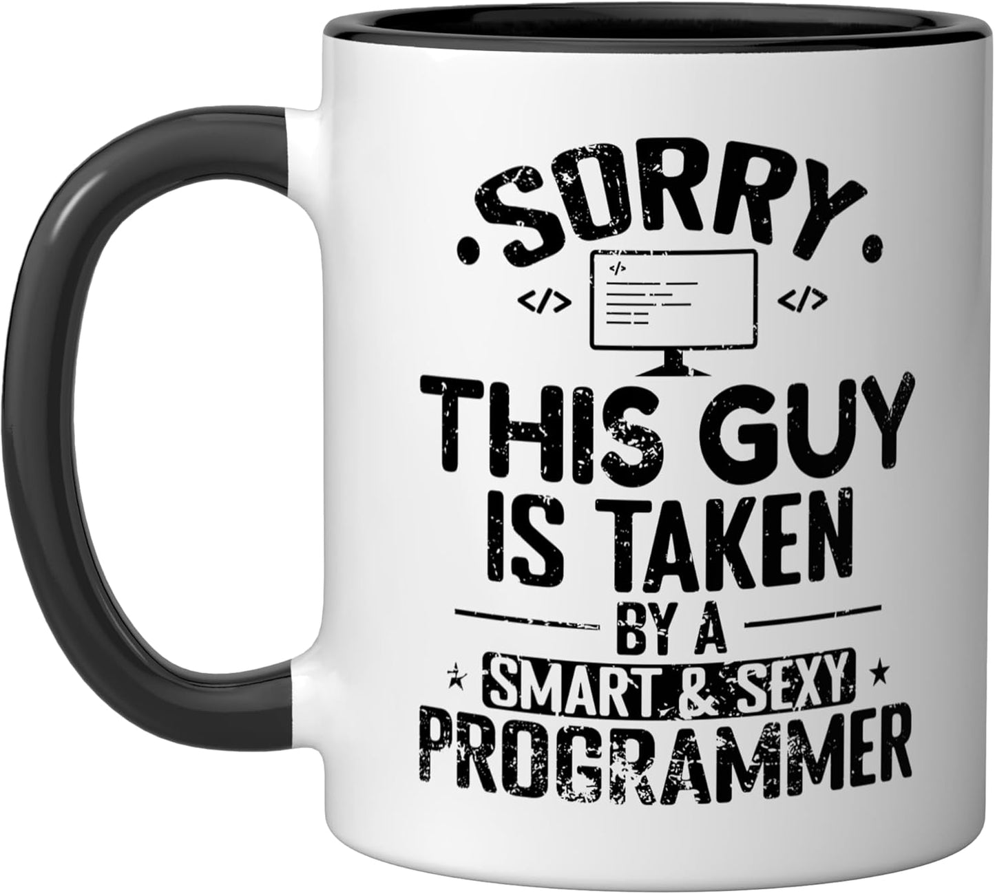 Taza Cerámica Programador Inteligente Negro/Blanco