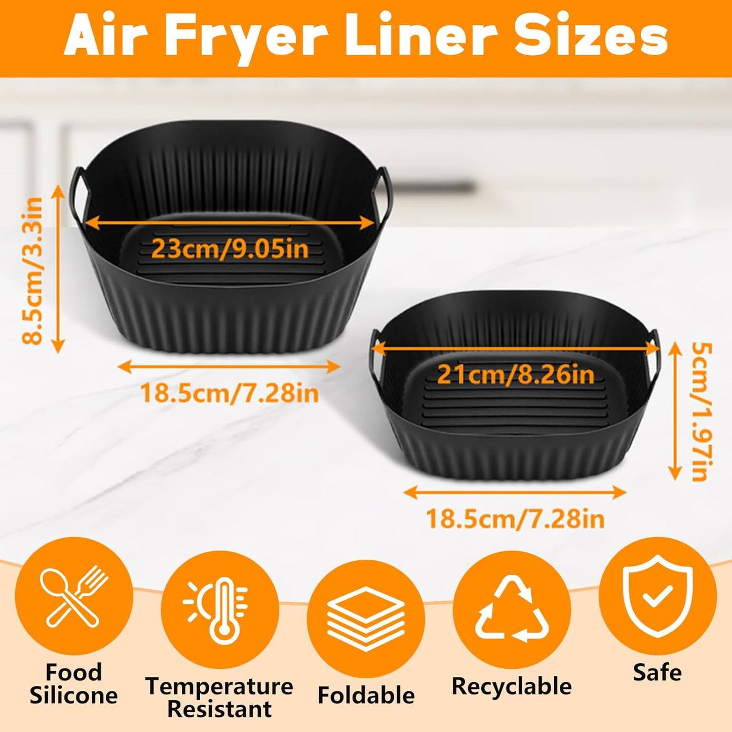 Paquete de 2 forros de silicona para freidora Ninja Crispi Pro antiadherentes reutilizables