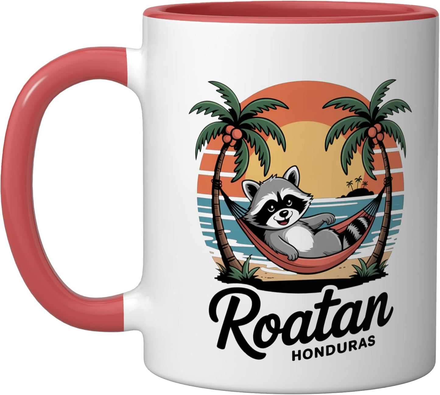 Taza Cerámica Raccoon Roatan Rojo/Blanco