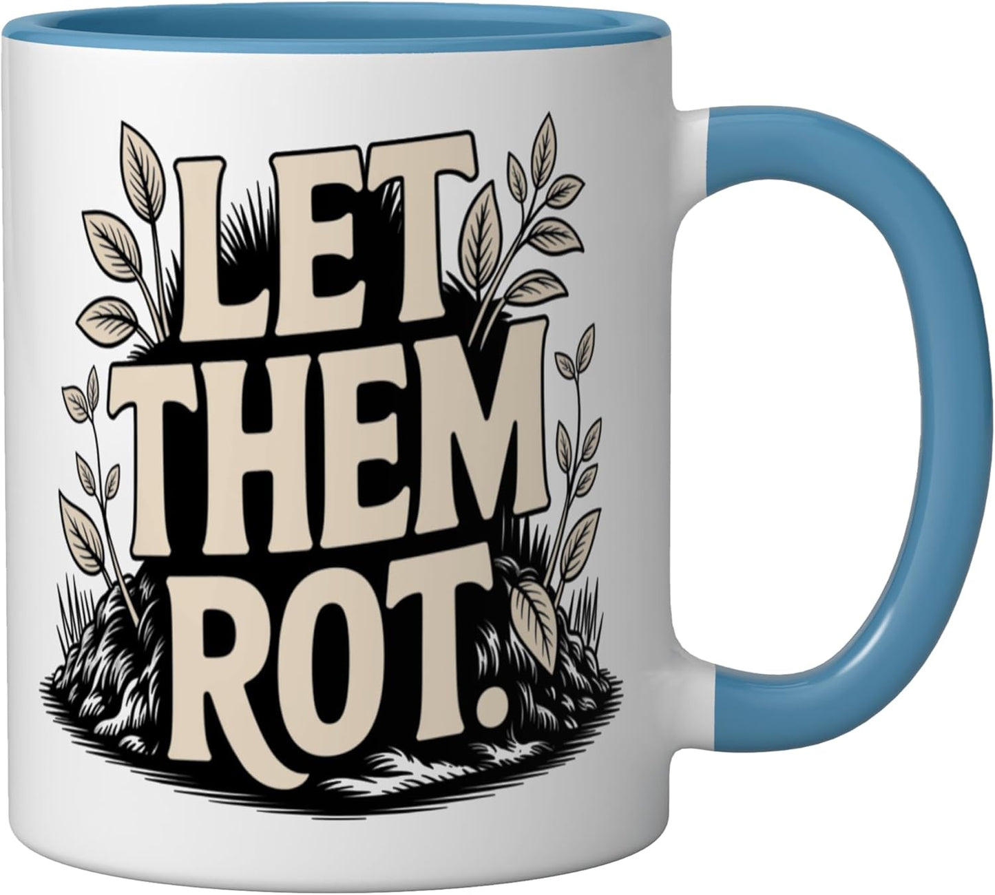 Taza Cerámica Jardinería Compost Azul/Blanco