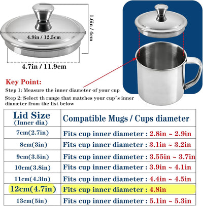 Tapa universal con 2 cuencos de acero inoxidable 4.7 in