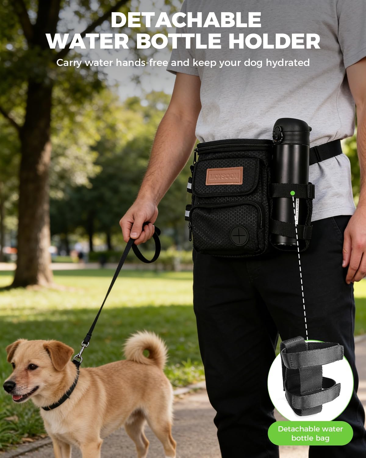 Bolsa golosinas perro soporte botella impermeable duradera