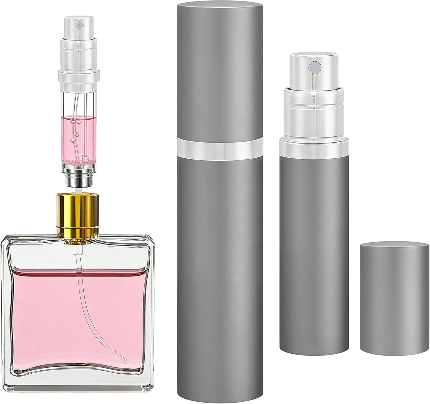 Atomizador viaje 0.2oz recargable botella spray gris