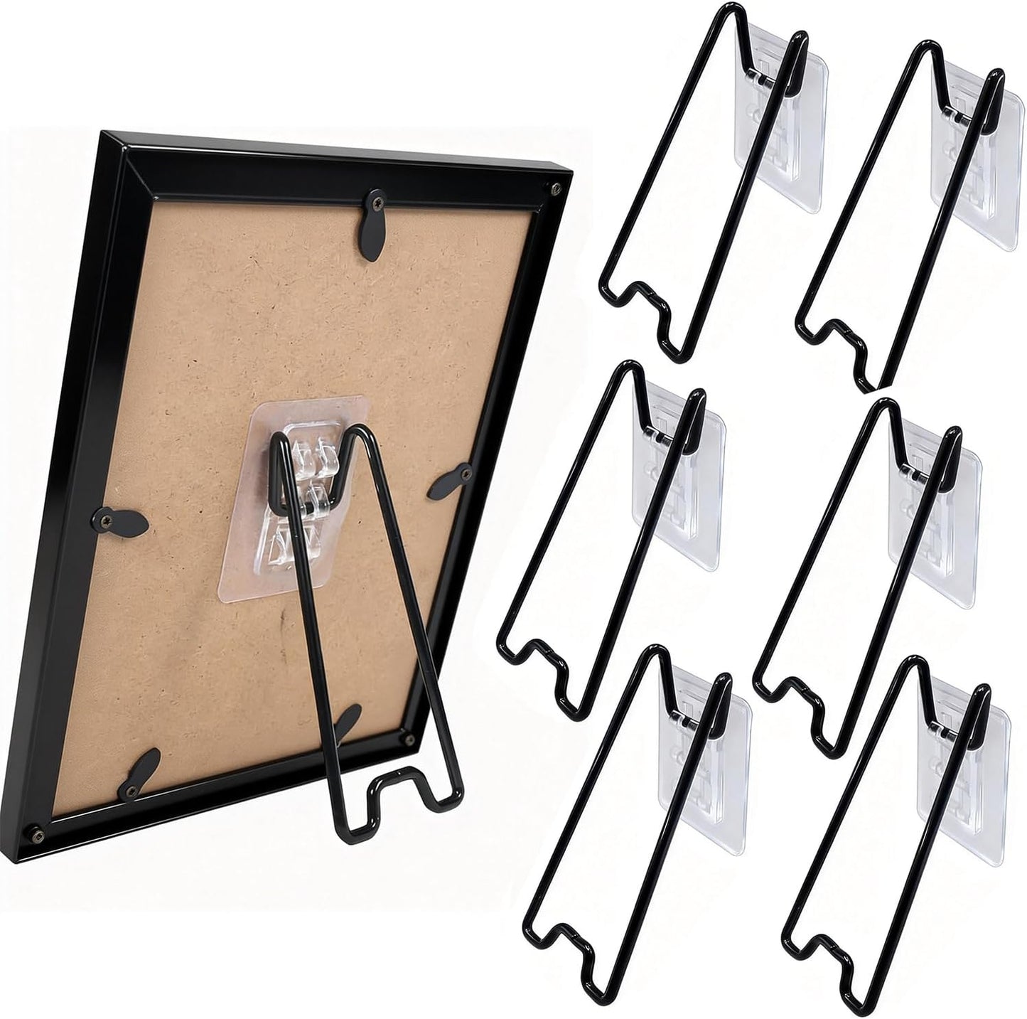 Portarretratos acero inox soporte mesa autoadhesivo ajustable