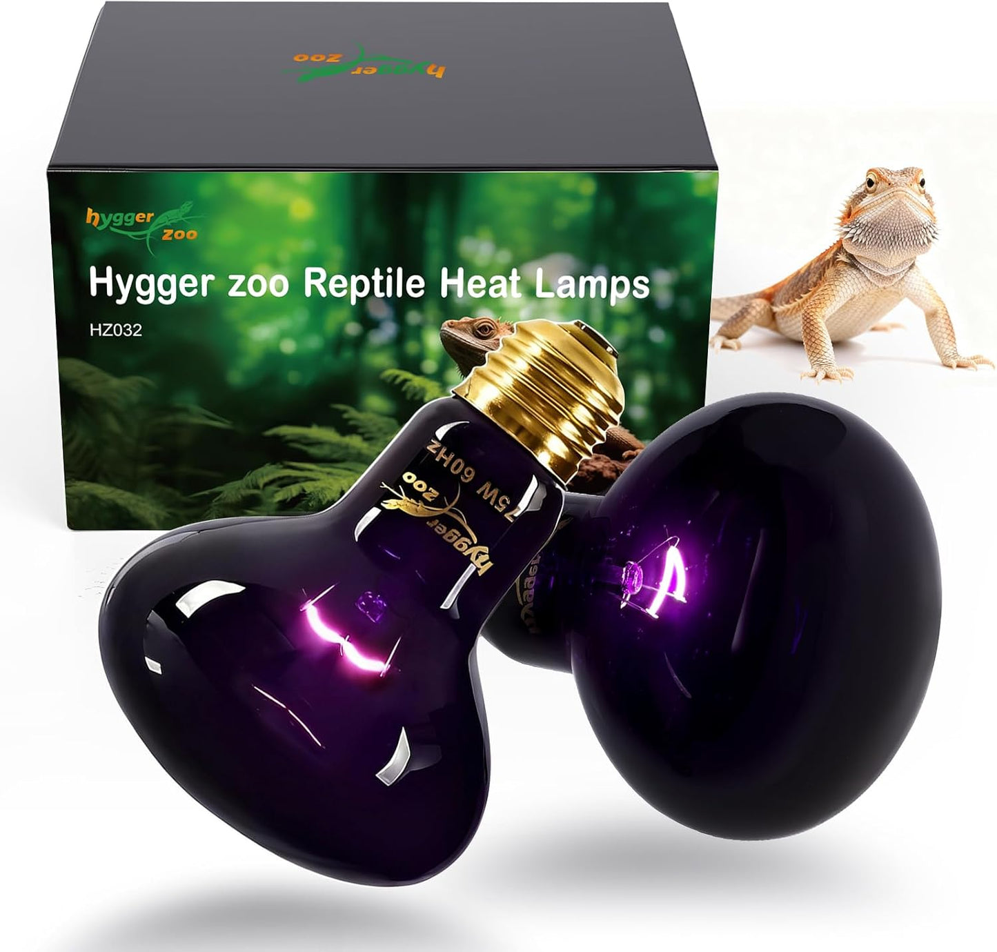 Lámpara calor reptiles 75W UVA dragón barbudo