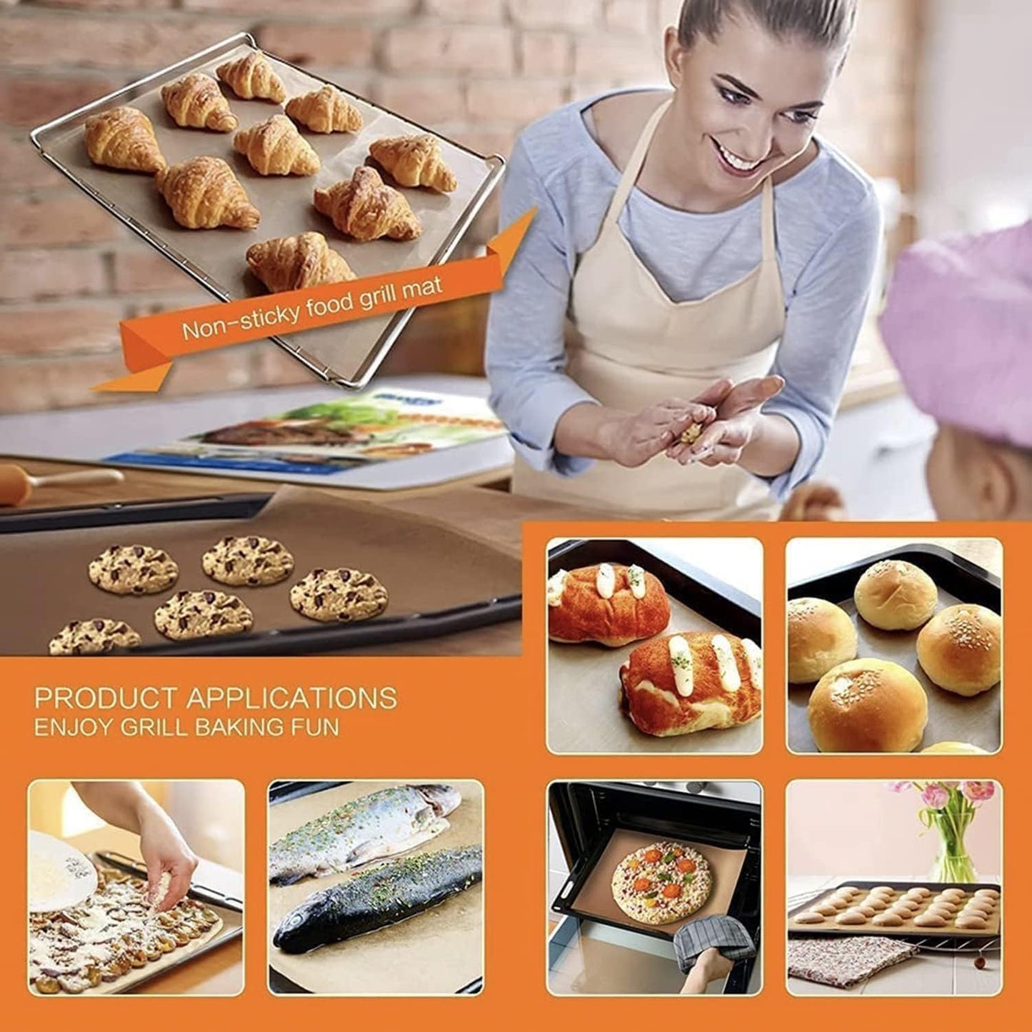 Alfombrillas cobre parrilla aire libre set 6 reutilizables