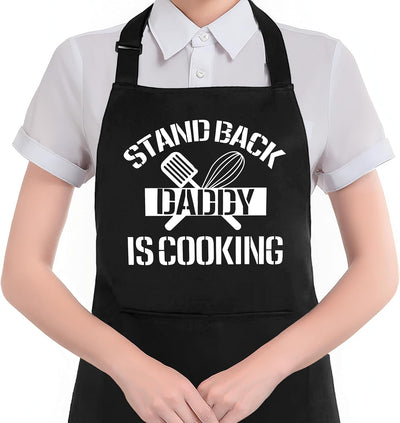 Delantal de cocina para papá con bolsillos ajustable impermeable