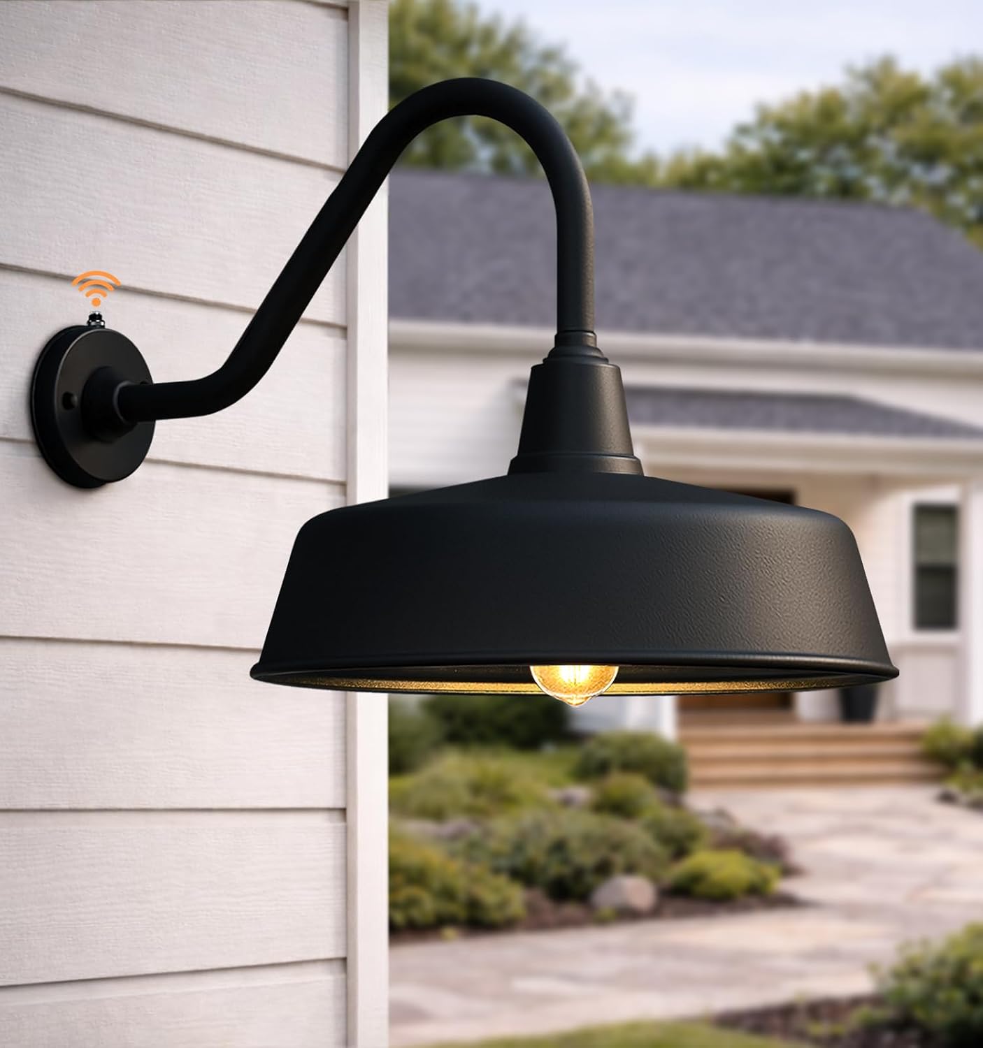 Luces granero pared cuello cisne 15pulg exterior